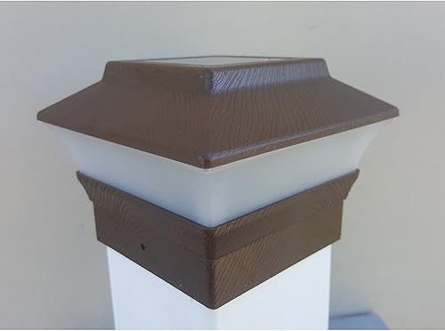 Luz LED solar del poste cuadrado de la textura del grano de madera 4x4 para la cerca del PVC al aire libre