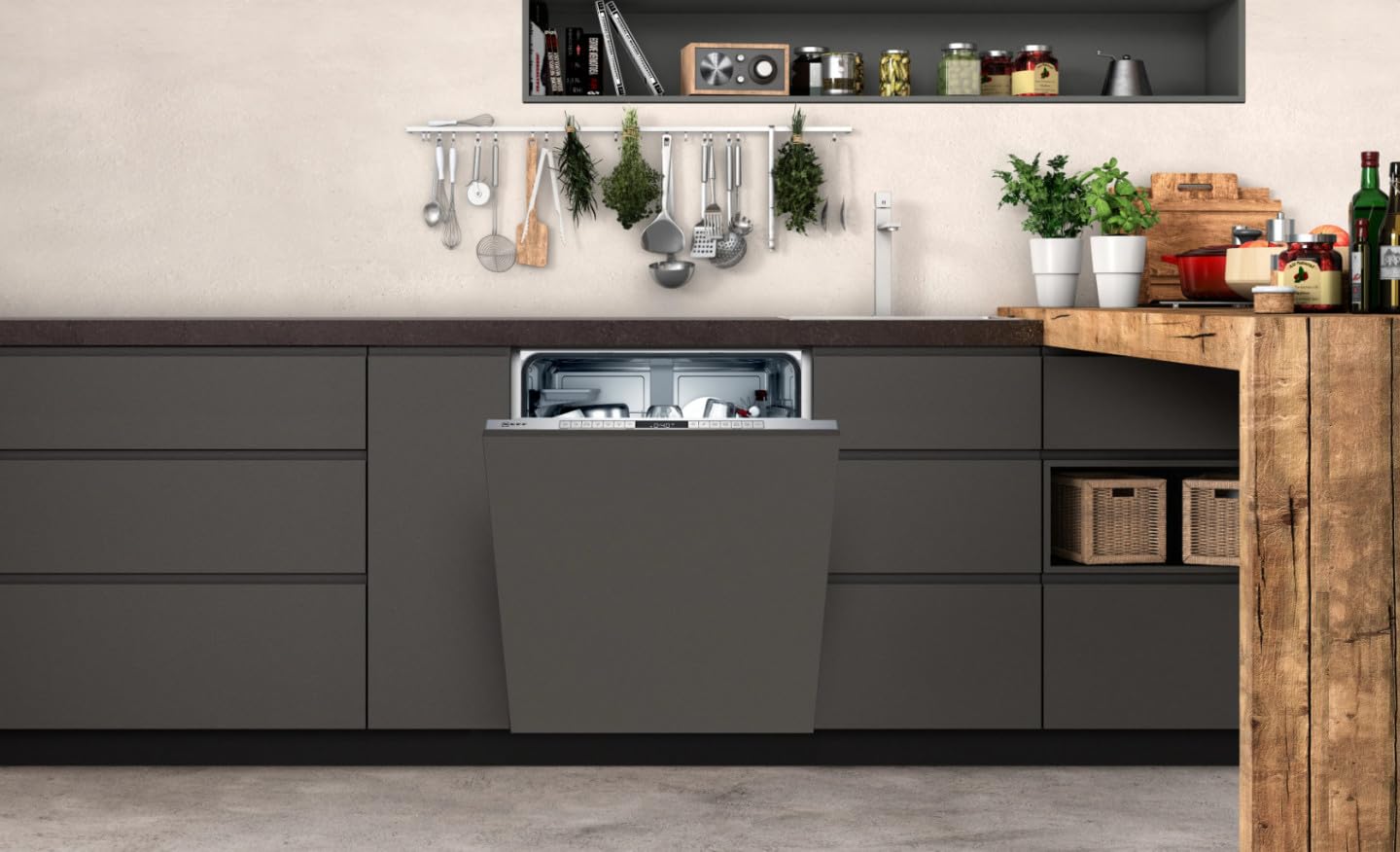 NEFF S255YAX01E, N 50, Vollintegriert, B: 60 cm, 13 Maßgedecke, Geräusch: 43 dB, 9.5 Liter Wasserverbrauch, 6 Programme, HomeConnect, Flex 2 Korbsystem, VarioSpeedPlus, Zeolith Trocknung