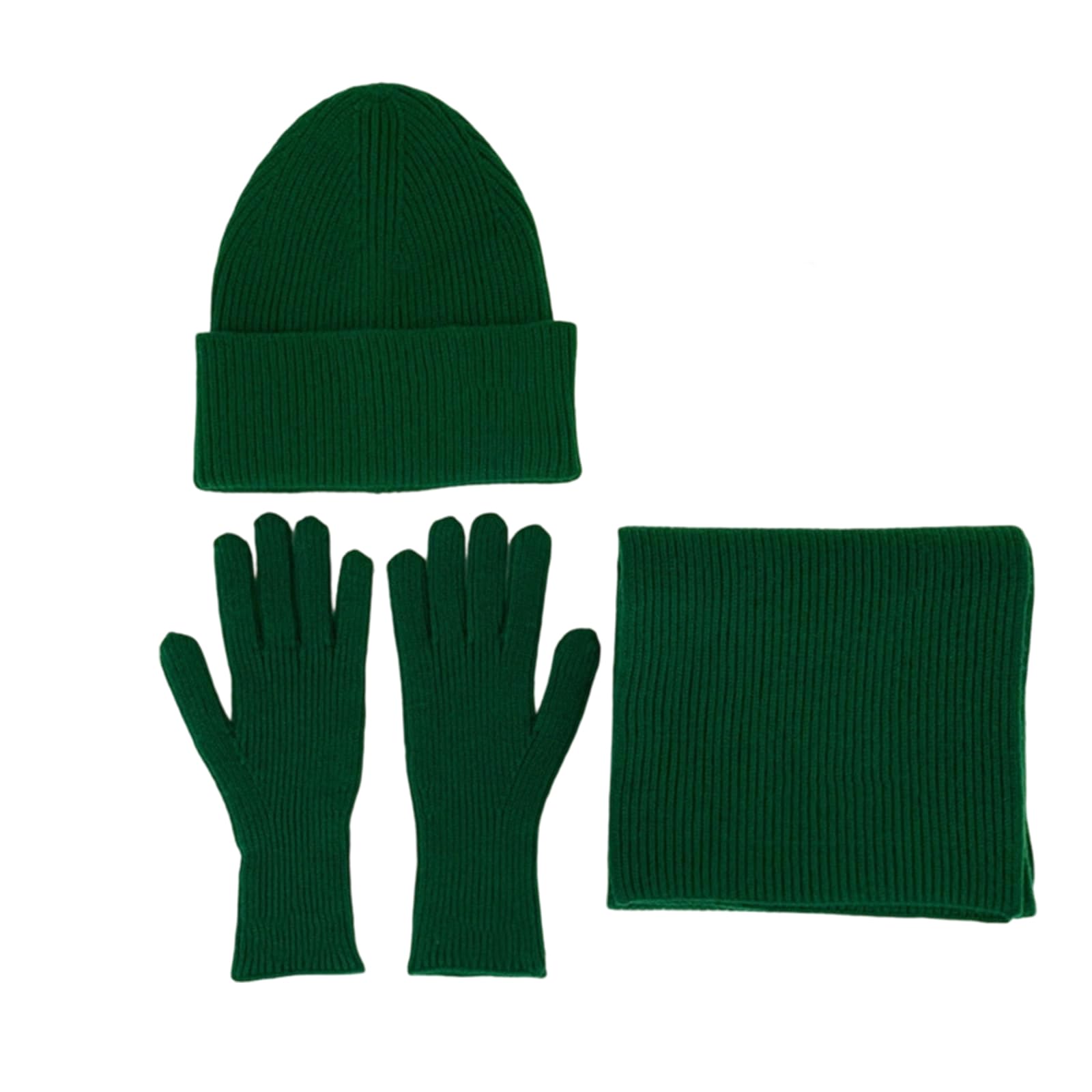 MICFENY Winter Warm Knit Hat Scarf And Gloves Set Acrylic Fibre Unisex Cold Weather Neckwear Handwear Set For Outdoor Activity