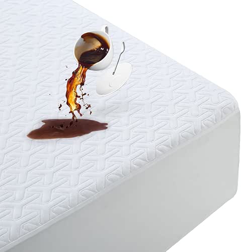 Premium Waterproof Mattress Protector Queen Size (White,60"x80") | 4D Air