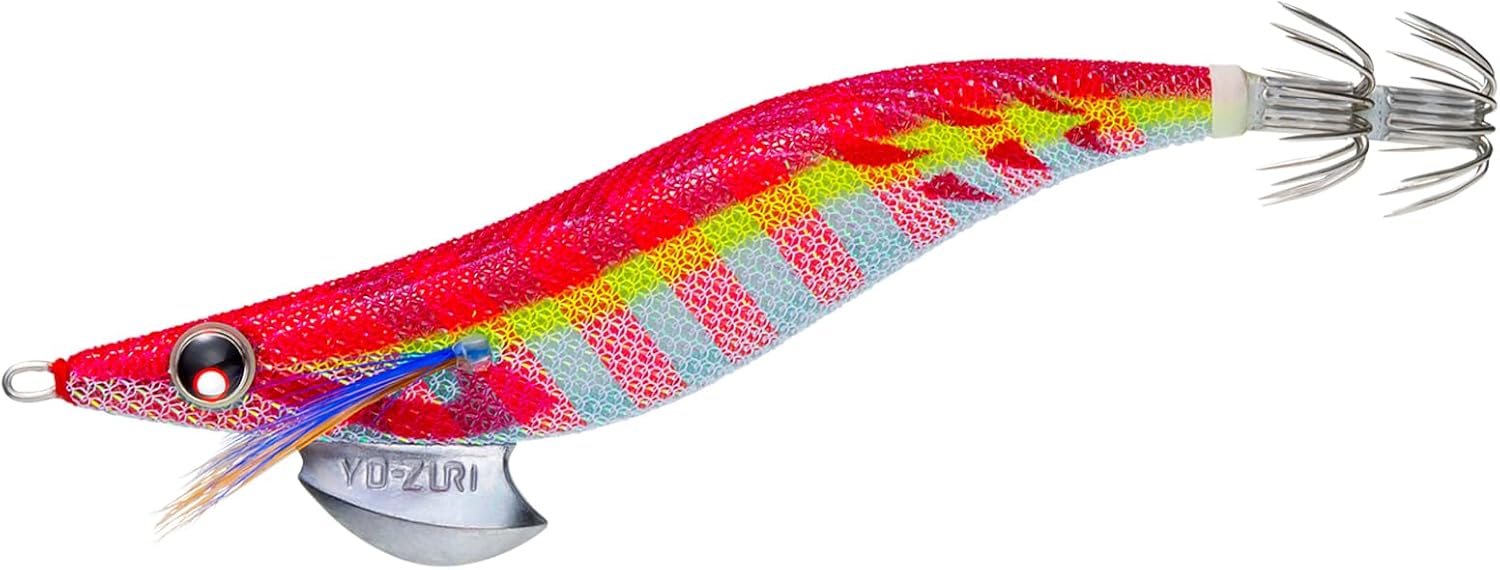 Duel YO-Zuri A1031N-BLRR Egi Squid Fishing Lure, Aolly Q Squid, Fishing Gear, Fishing Gear, Bait Wood, Squid, No. 3.0 Blue Luminous Red Red Red