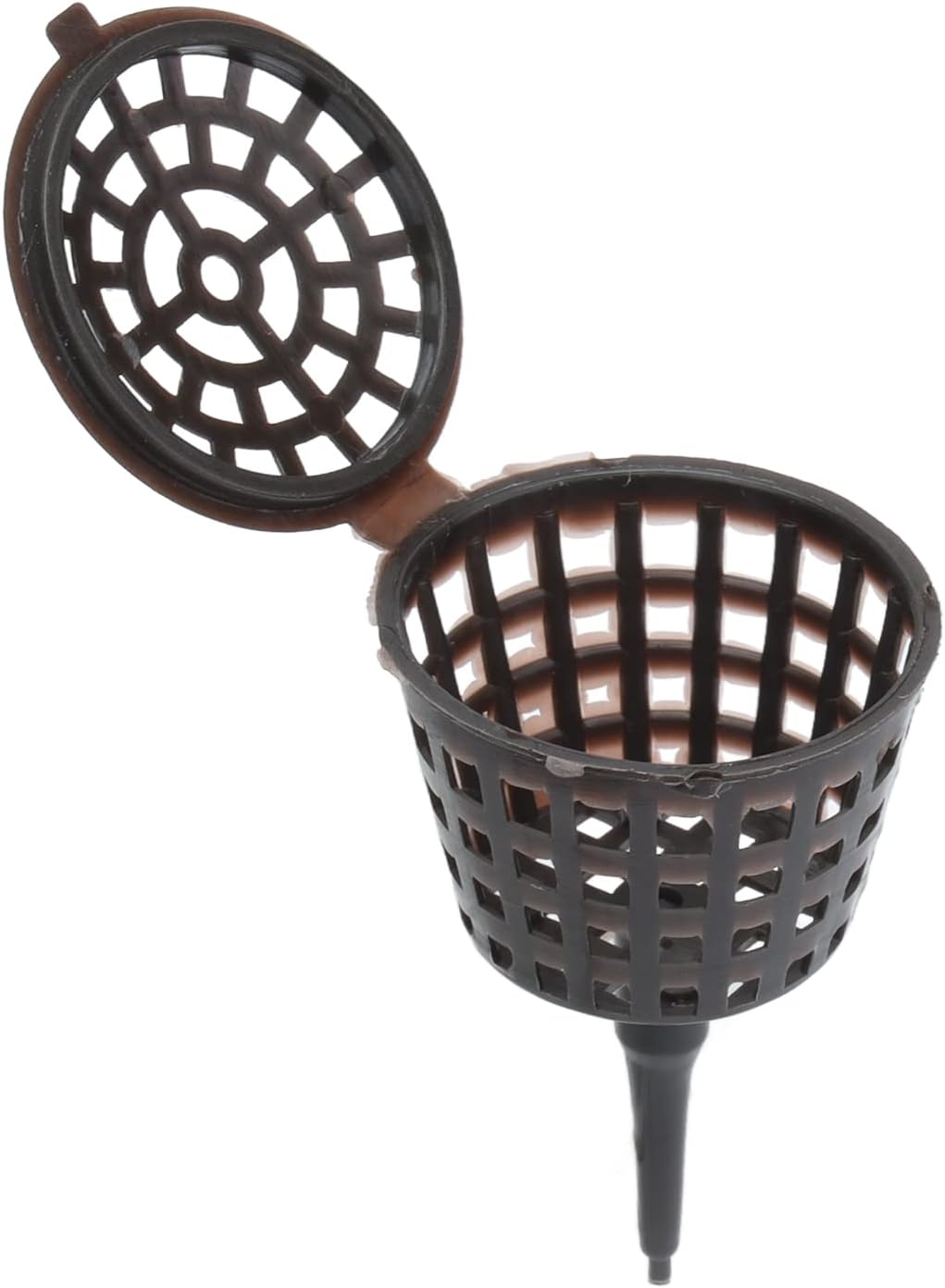 Alvinlite 50 Pcs Brown Plastic Fertilizer Mesh Basket with