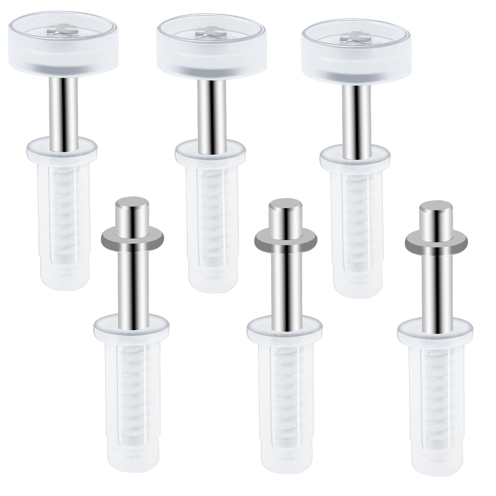 6Pcs Bi-Fold Door Top Roller Guide Wheel and Top Pivot Spring Loaded Bifold Door Hardware Repair Kit Sliding Closet Door Hardware Kit for 1" to 1-3/8" Thick Folding Door Pocket Accordion Barn Door