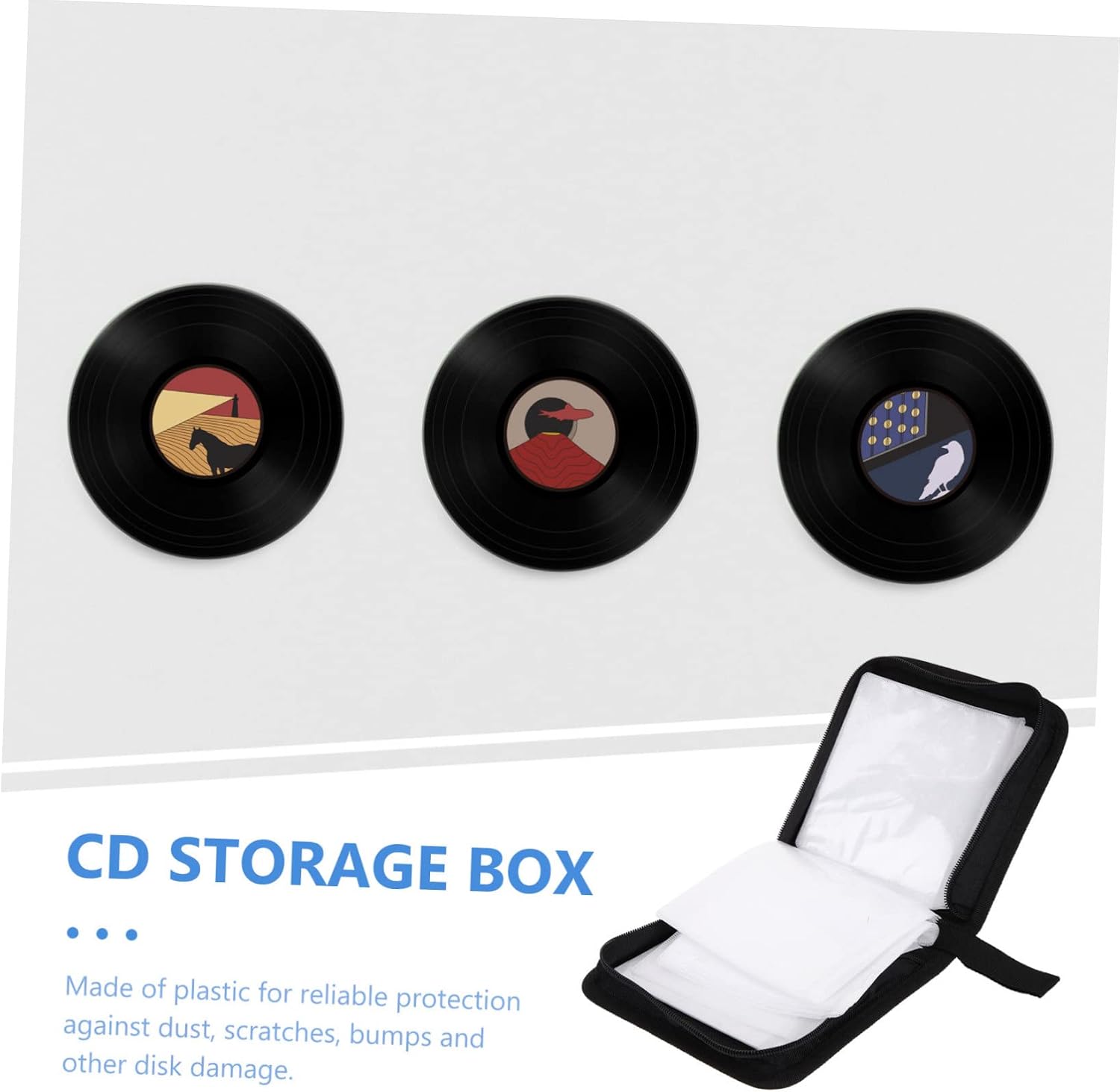 Cd Storage Bag Zipper 40 Discs Cd Case Holder Dvd Case for Car Travel Disc Bag