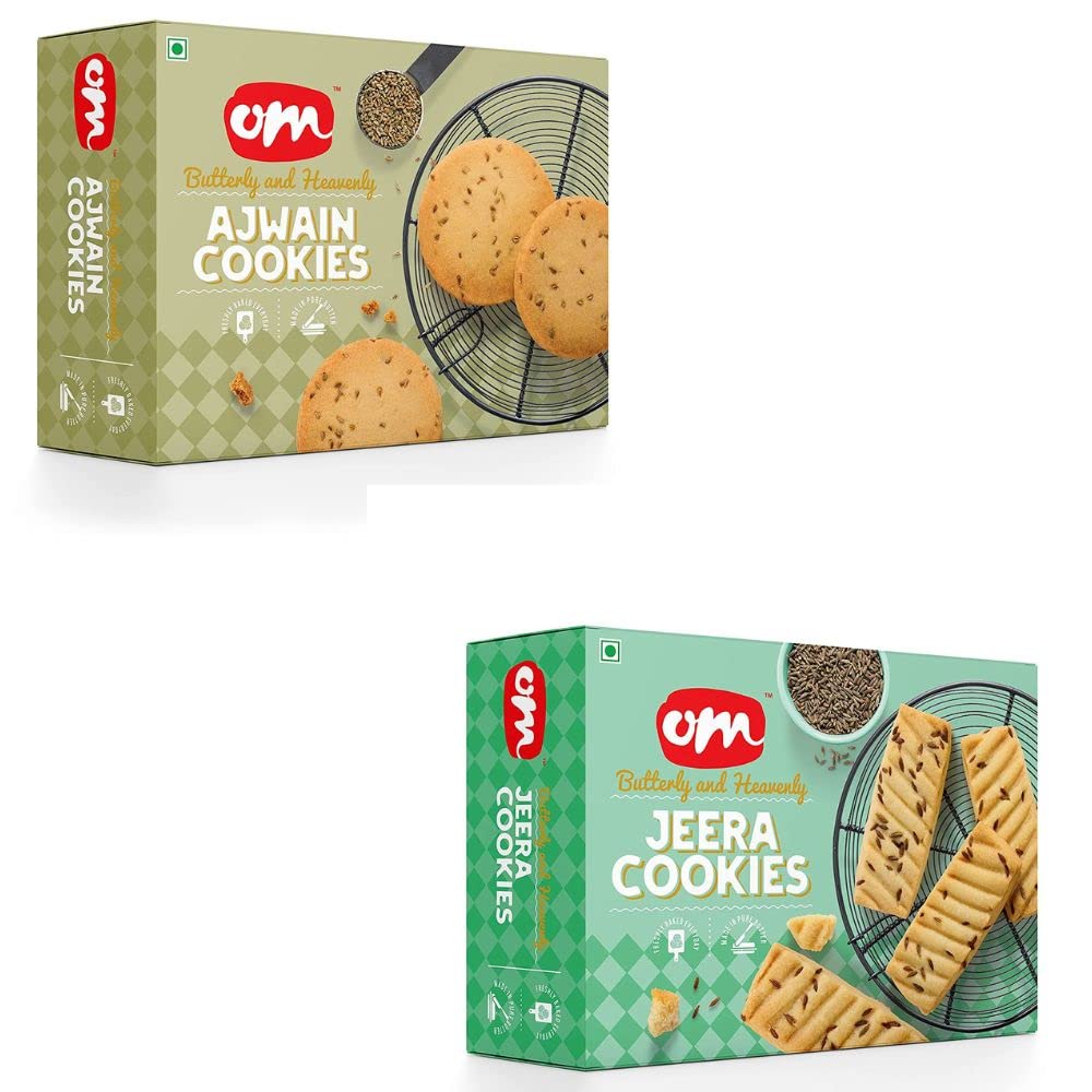 OM SWEETS & SNACKS (Ajwain Cookies+Jeera Cookies)|No Added Colours Or Preservatives|Fresh Products|Ready To Eat|Finest Snack|Tea Time Snacks|350 Gms Each|Pack Of 2 (B0B4WS7747) Amazon Price History, Amazon Price Tracker