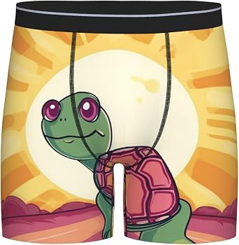 Turtle In The Sun Men'S Long Leg Boxer Briefs Performance Stretch Mens Underwear Shorts With Contour 3d Pouch
