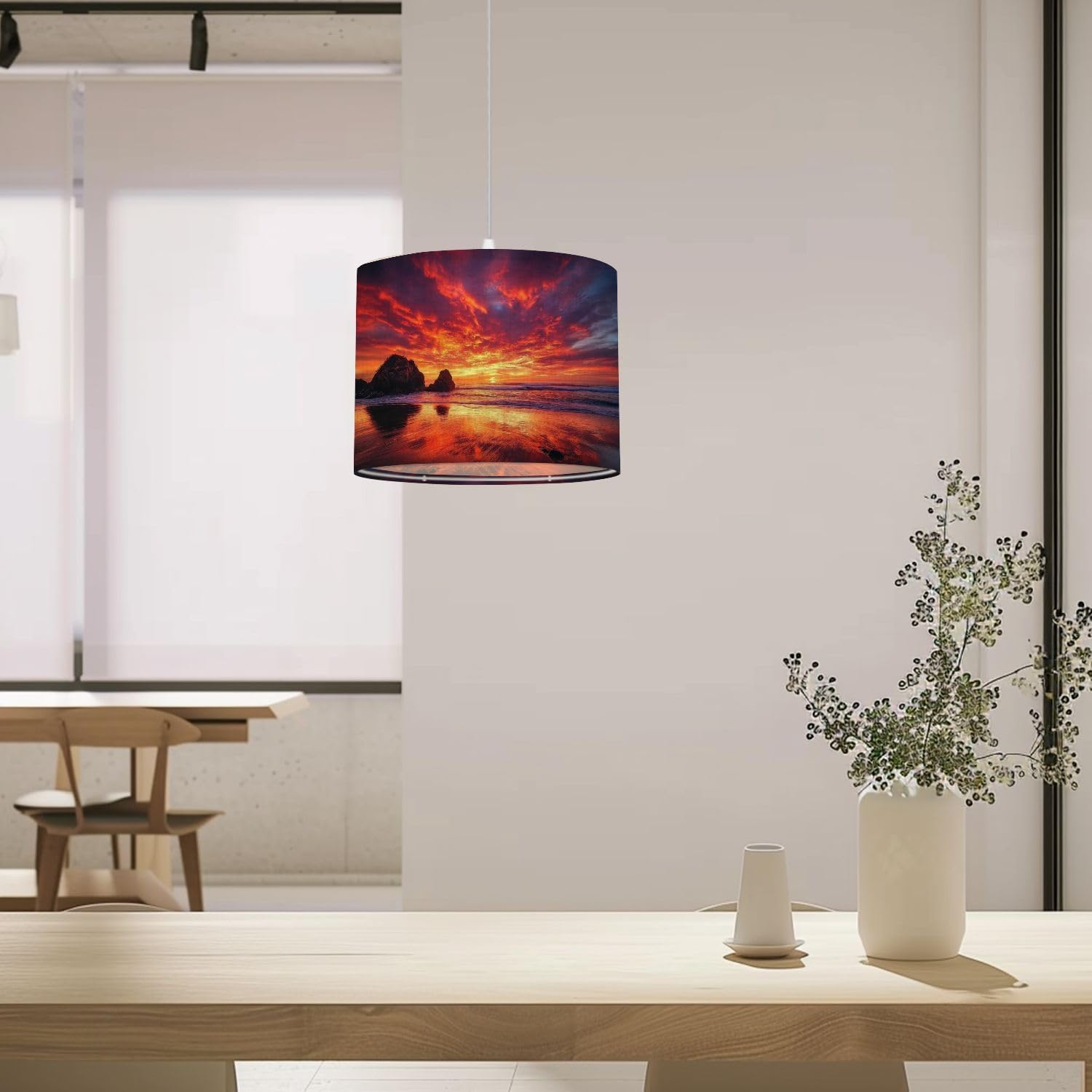 Lamp Shade Crystal Cove State Park Drum Lampshade for Floor Lamps Table Lamps Pendant Light 8.9"x11" Linen Lampshades Replacement Large Lamp Shade