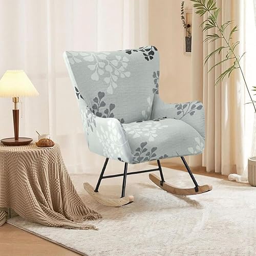 Miniatura 2 de Funda elástica para silla mecedora de guardería, funda estampada para sillón con acento mecedor, para sala de estar, dormitorio, oficinas, 01