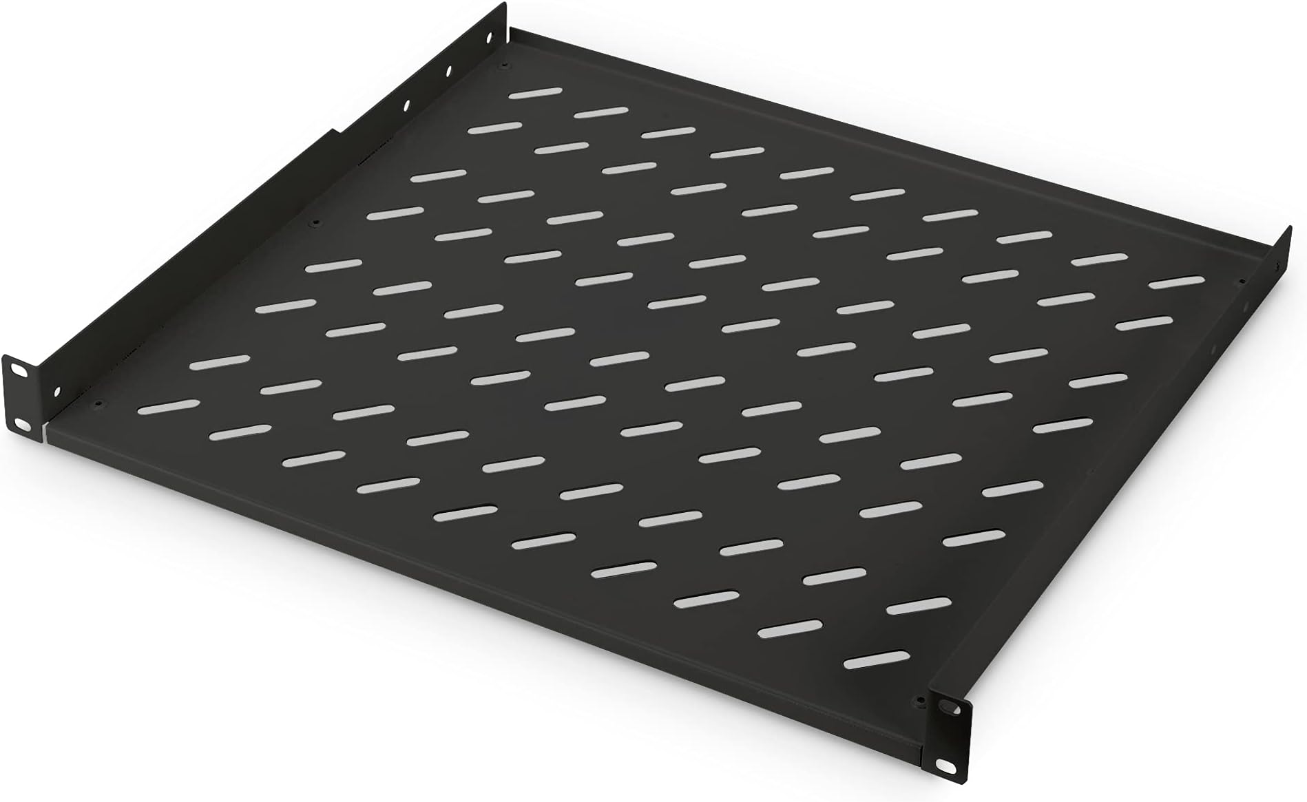 DIGITUS Professional DN-19 TRAY-1-400-SW - Fachboden zum Festeinbau in 19" Schränke - Traglast 15 kg - ab 600 mm Schranktiefe - 1HE - Farbe schwarz