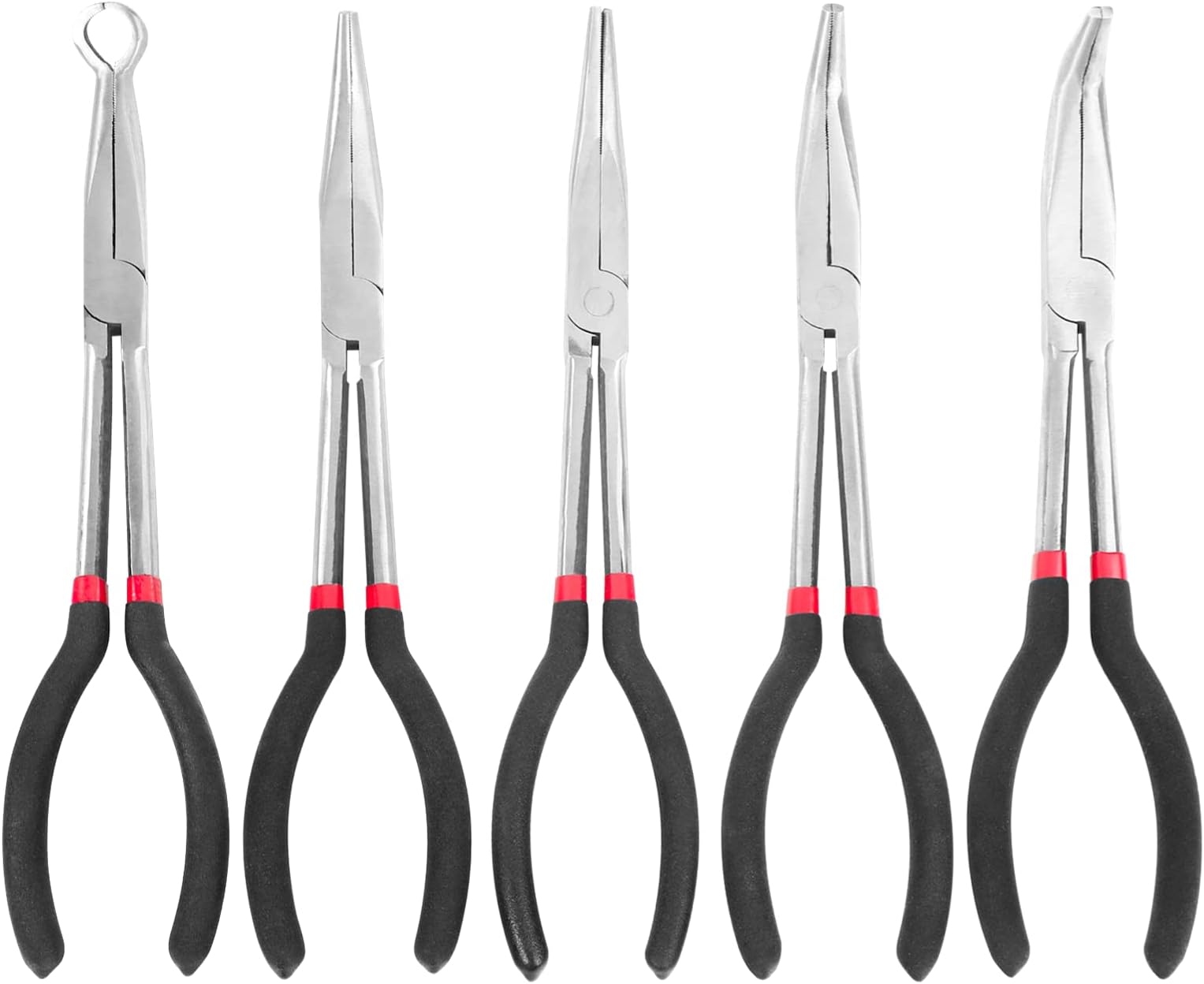 2pc Double Jointed Pliers Set – 13 Long Needle Nose Pliers and 45 Degree Bent N
