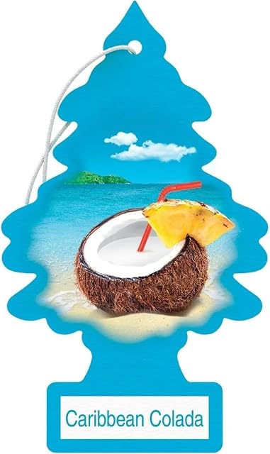 LITTLE TREES Car Air Freshener | Hanging Paper Tree for Home or Car | Caribbean Colada | 12 Pack