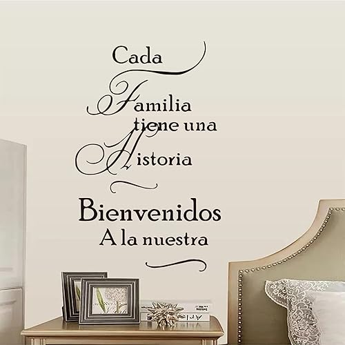 Miniatura 6 de CADA Familia tiene UNA - Calcomanías de pared de arte histórico, con citas familiares cálidas, decoración de pared con palabras de refranes de