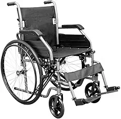 Cadeira De Rodas Aço Carbono Dobrável 125kg Basic Hidrolight Assento 44cm