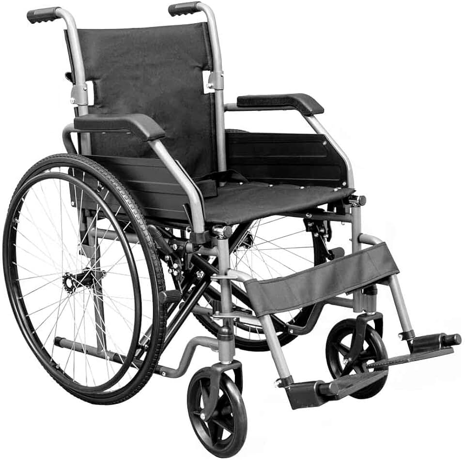 Cadeira De Rodas Aço Carbono Dobrável 125kg Basic Hidrolight Assento 48cm
