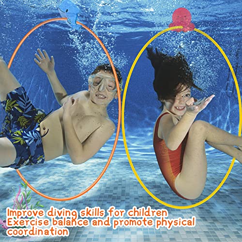 Zgwj 3 Pcs Pool Diving Rings, Underwater Training Water Swimming Sport Toys, Swimming Pool Dive Toys, Pool Toys Games, Swimming Through Rings Pool Toys For Kids #TOP4
