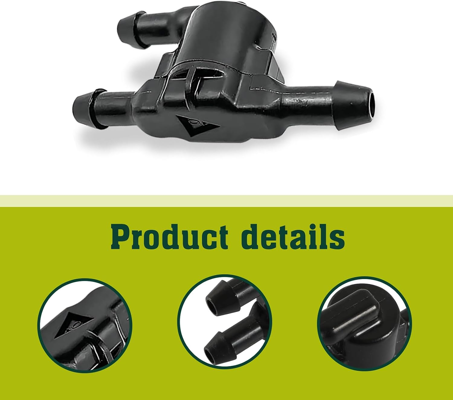 Pack-2 Car Windshield Wiper Washer Check Valve, 3 Port Cleaning Nozzle Hose Connector Replacement #8532128020, Wiper Spray Pipe Cleaning Connector Accessory, Compatible with Lexus (Black)