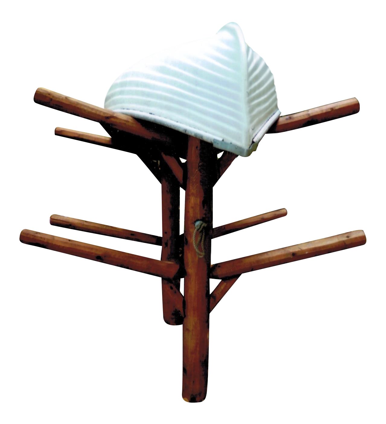 Log Kayak Rack - 4-Place Buried-In-Ground Kayak Log Rack, Outdoor Kayak Storage Racks, Surfboard, Canoe Storage, SUP Outdoor Kayak Racks - Canyon Brown