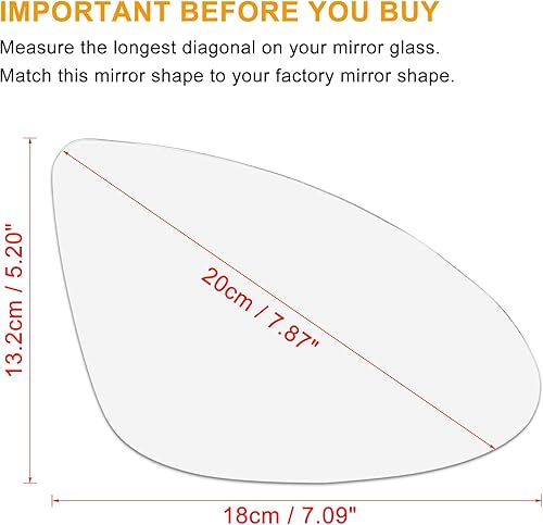 Miniatura 3 de X AUTOHAUX Espejo retrovisor de automóvil de repuesto con placa de respaldo calefaccionada, lado derecho del pasajero para Porsche Cayenne 2011-2015