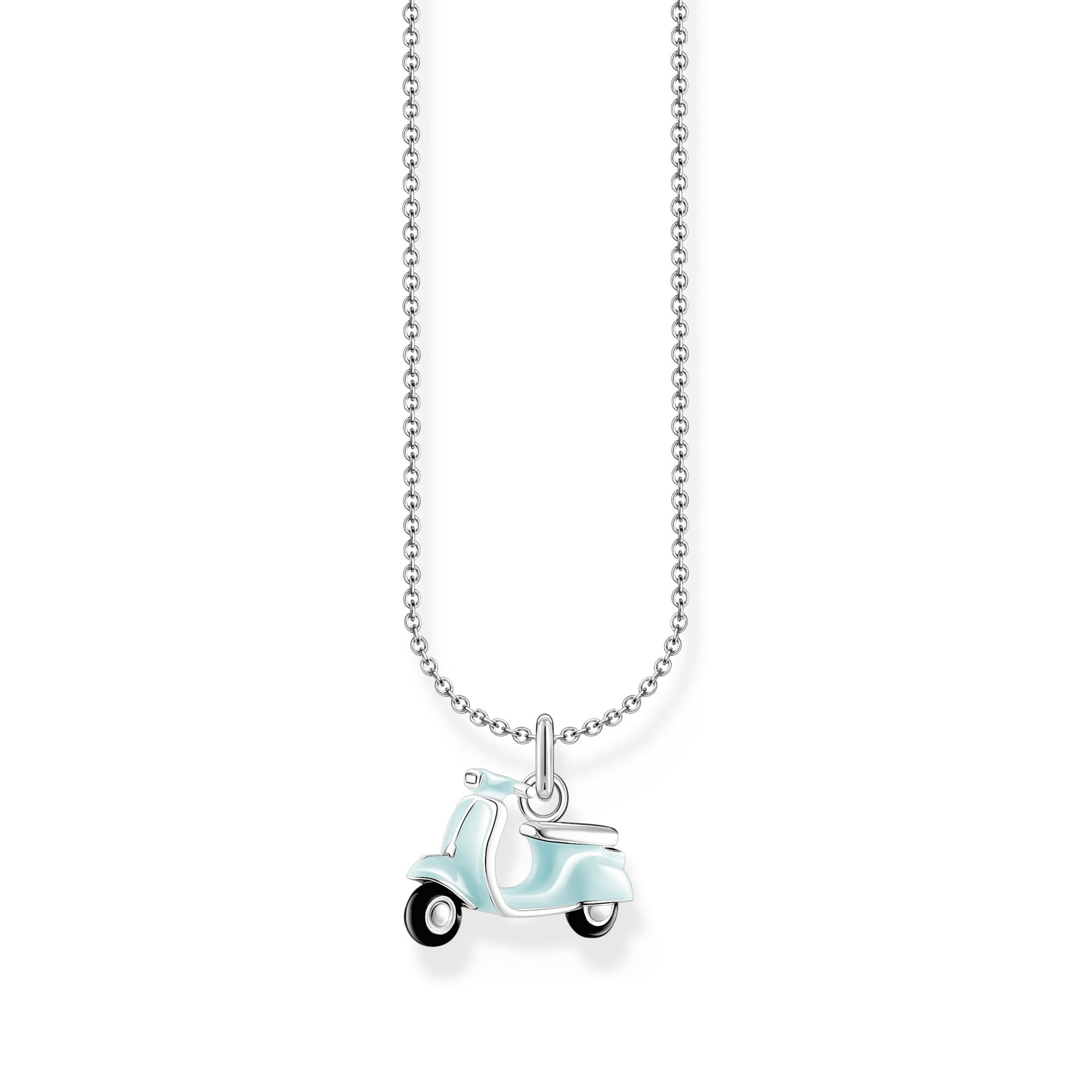 Thomas Sabo 925 Sterling Silver 925 Mint Scooter Pendant Chain KE2217-041-7, Sterling Silver, No Gemstone