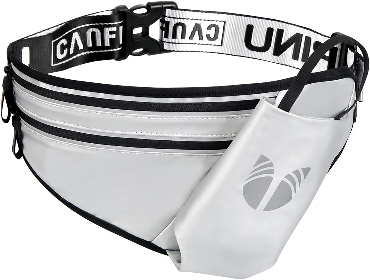 Yipinu水ボトル用ポケット付き ランニングポーチ ウエストポーチ ウォーキングバッグ ボトルポーチ 高品質の激安 ショルダーバッグ ランニング ポーチ 登山 オールシーズン 男女兼用 大人用 Silver ハイキング ペットボトル