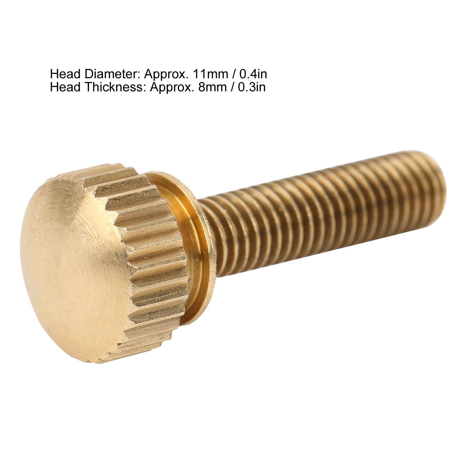 50 tornillos de pulgar planos moleteados, sujetador antideslizante de cobre puro con cabeza redonda M5, tornillo de torsión moleteado para uso industrial y de construcción con resi (M5*20mm)
