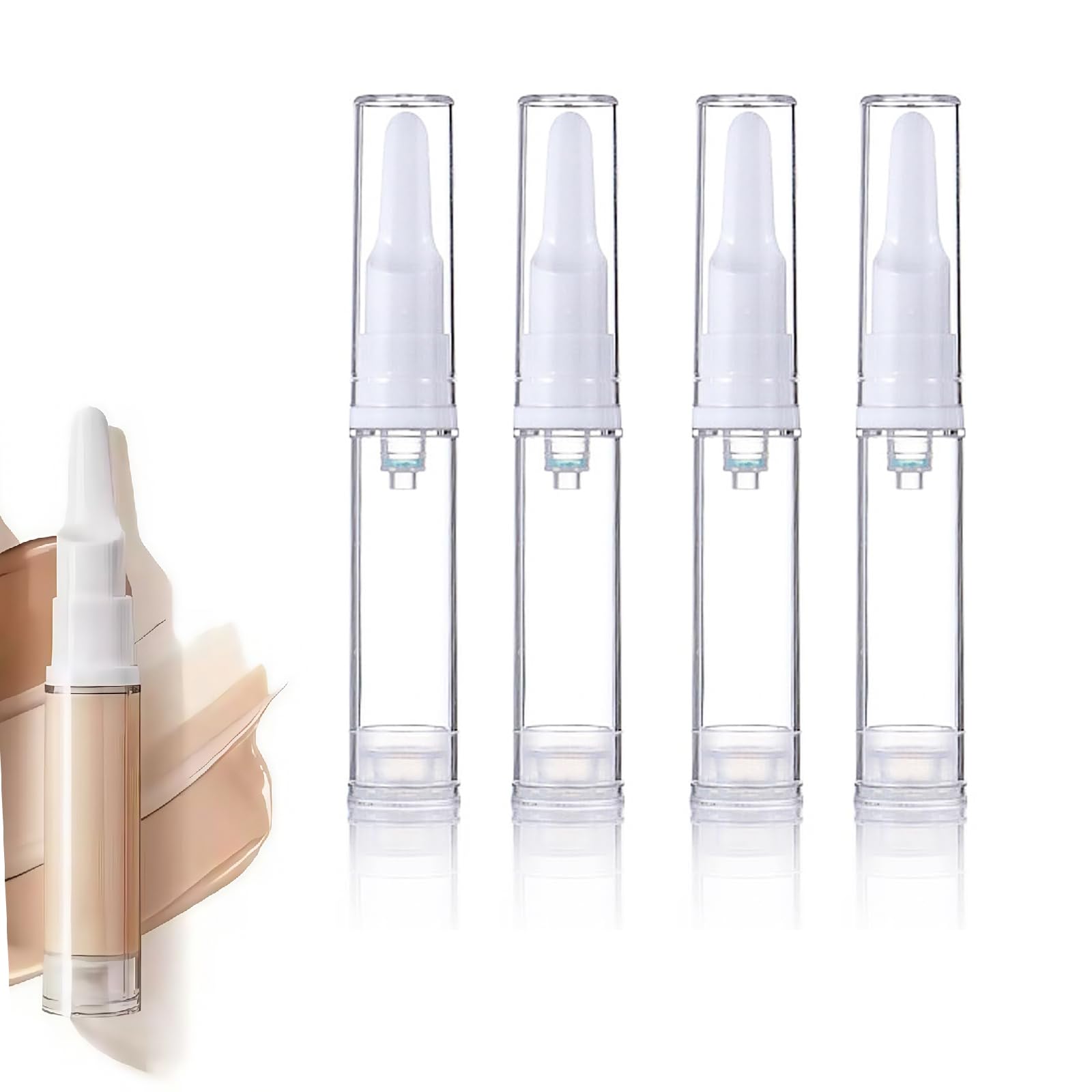 Airless Pump Bottle,4 * 10ml Refillable Travel Cosmetic Containers | Refillable Vacuum Pump Containers for Travel Skincare, Eye Cream, Lotion and Foundation for Travel-image-36