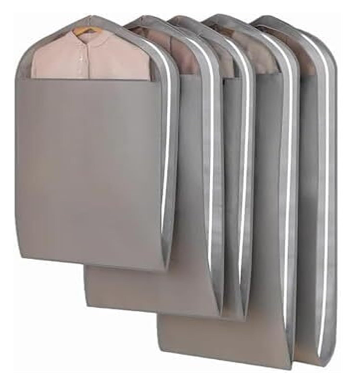 Custodie per Abiti, Custodia Porta Abiti, Borsa porta abiti in tessuto non tessuto traspirante con cerniera laterale, for cappotti, piumini e abiti(Beige)