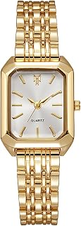 BESTKANG Women's Square Quartz Watch Steel Alloy Strap Casual Fashion Minimalist Wristwatch
