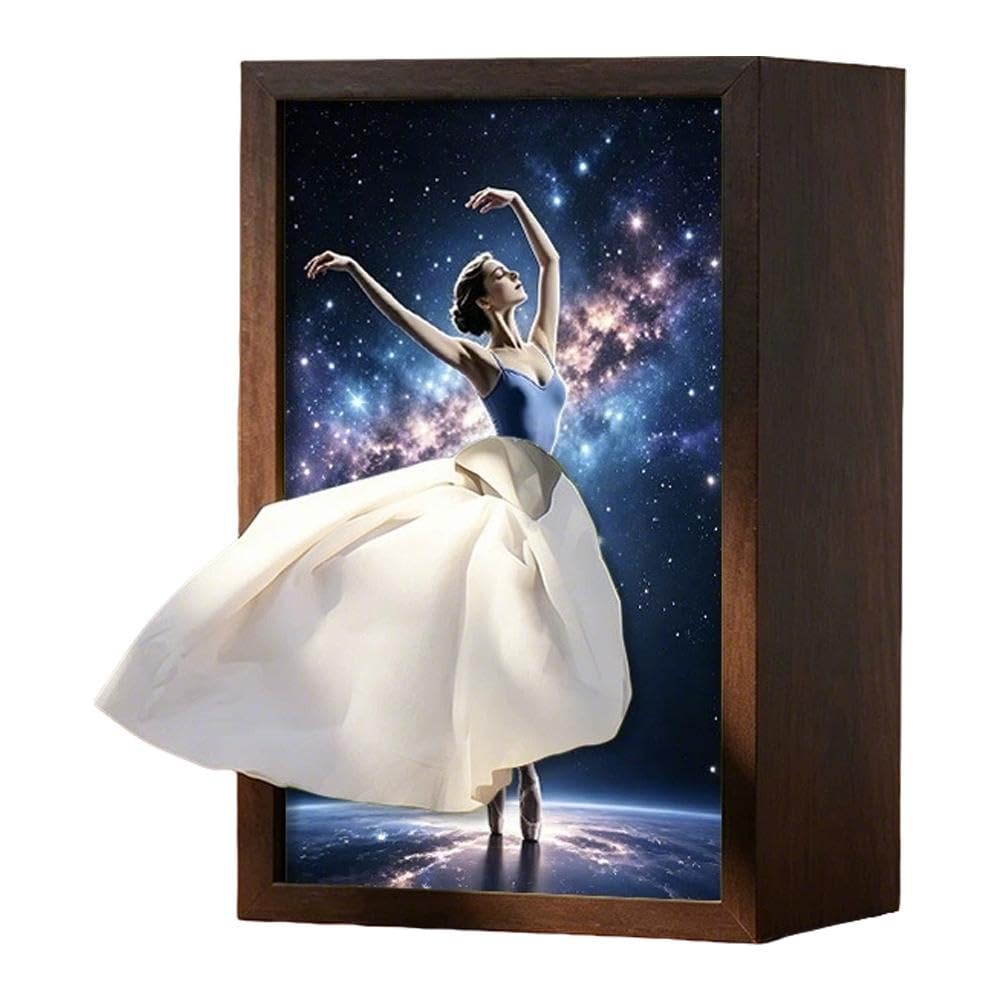 Professional Ballet Dancer Tissue Box, Ballerina Wood Skirt Napkin Dispenser, Wooden Decorative Tissue Holder for Bathroom Bedroom Living Room, Cute Home Decor (1)