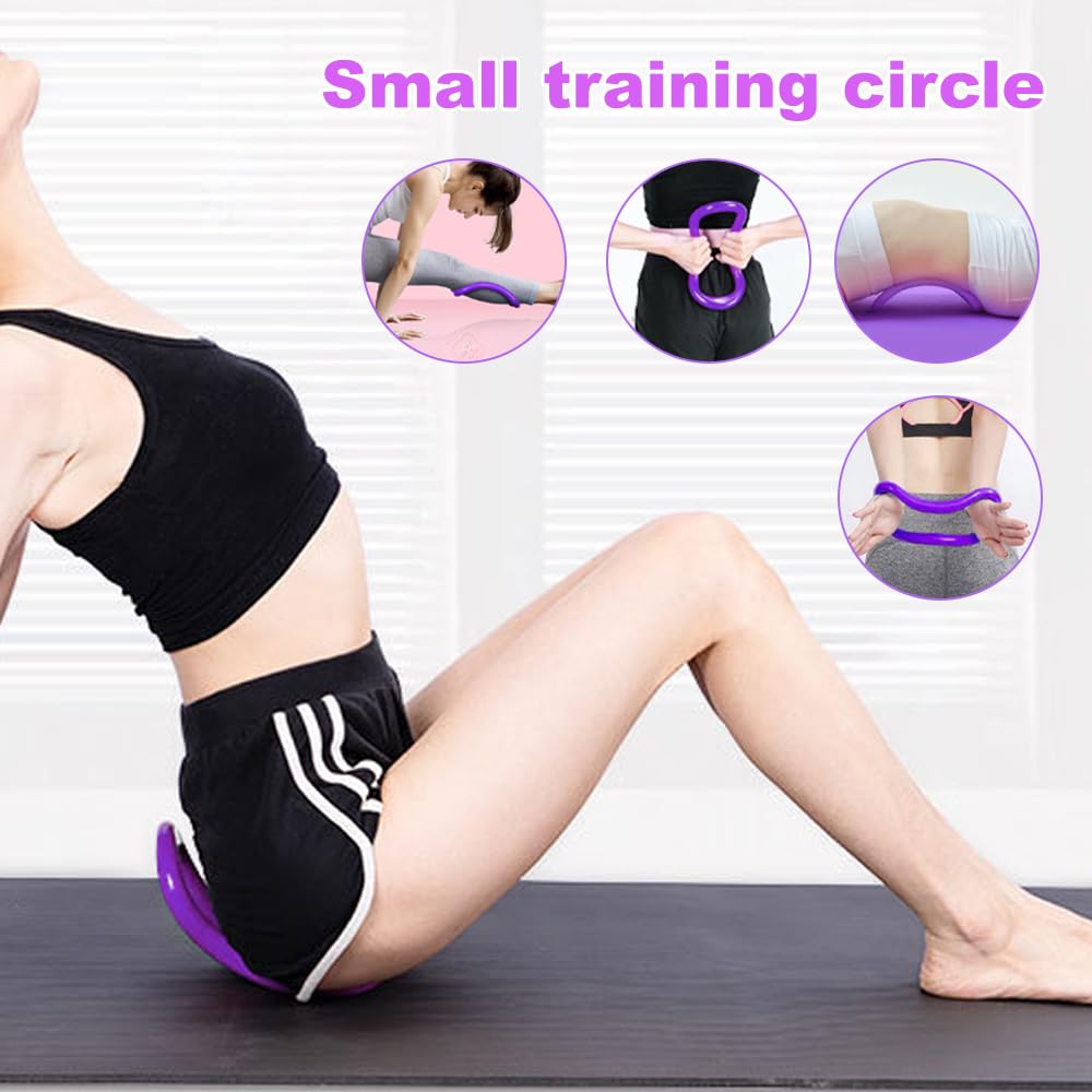 Set di Anelli per Pilates, 5PCS Kit di Anelli per Pilates, Pilates Essentials Kit, Inclusi L'anello di Pilates, Cerchia di Pilates, Palla Yoga, Cinghia Yoga E Fascia Fitness, per Esercizi