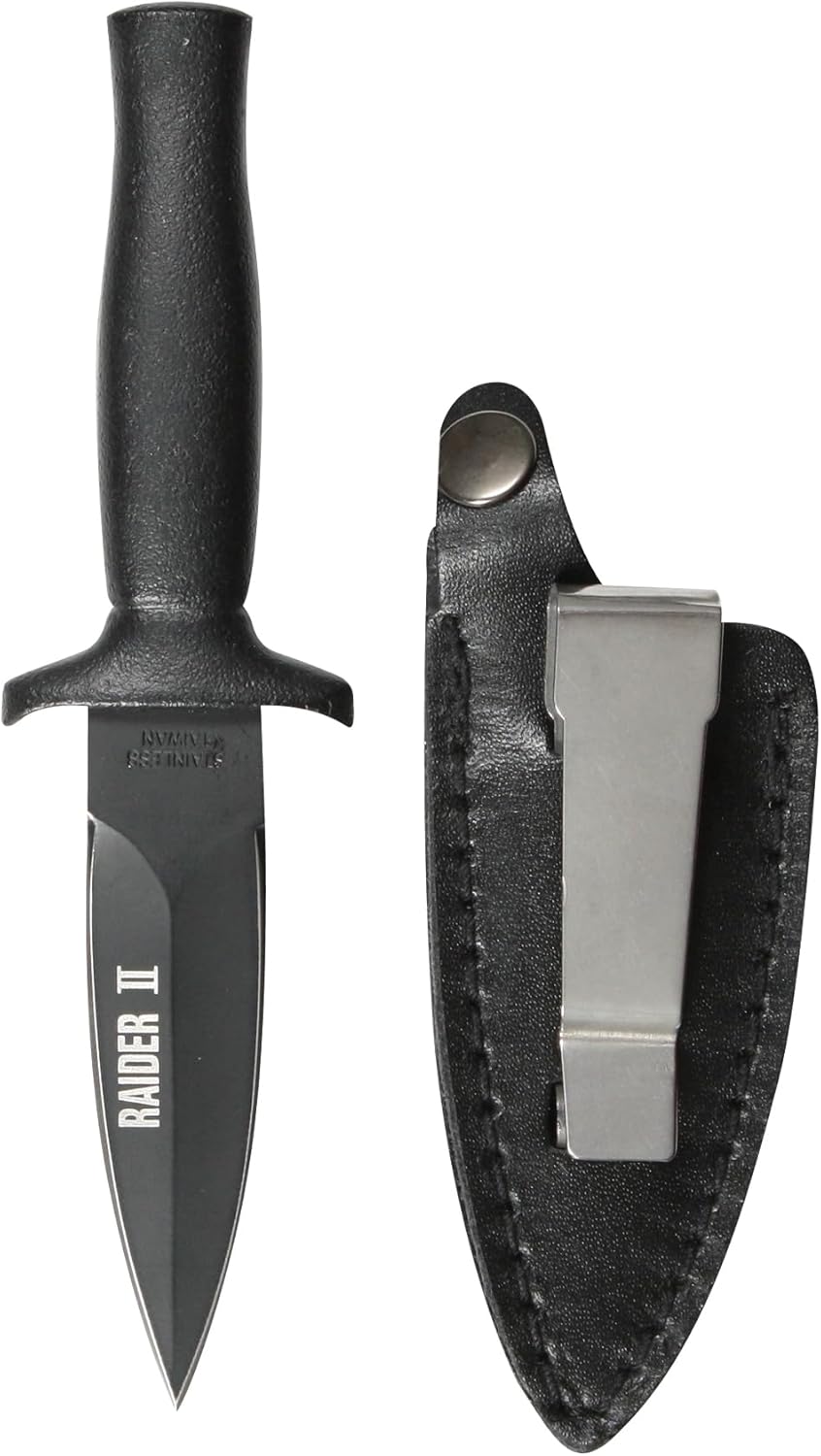 Rothco Raider II Boot Knife, Black Matte,stainless steel