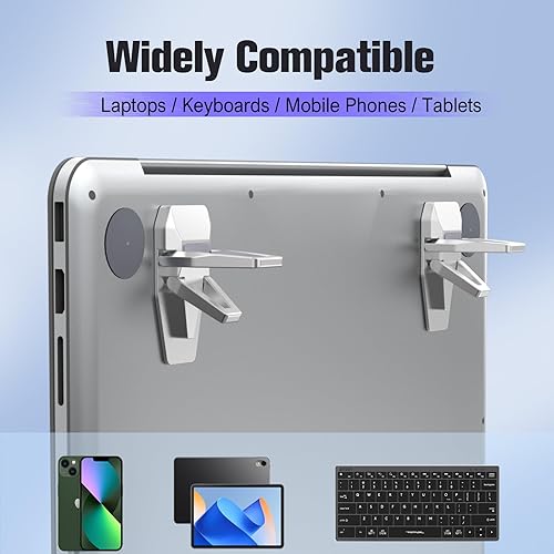 Miniatura 4 de Soporte de teclado de computadora de aleación de zinc para escritorio, elevador de teclado plegable con 2 ángulos ajustables, soporte invisible