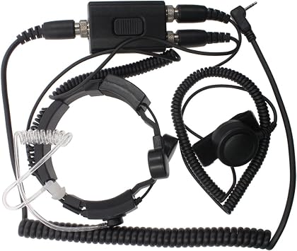 Tenq 1 Pin Air Covert Acoustic Tube Earpiece Headset Throat Mic with PTT for Motorola MT400 T8000 T5522 T7200 EM1000