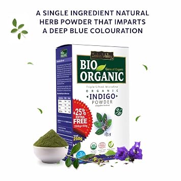 I.v Bio Organic Indigo Leaf Powder (indigofera Tinctoria) 200gm+50gm