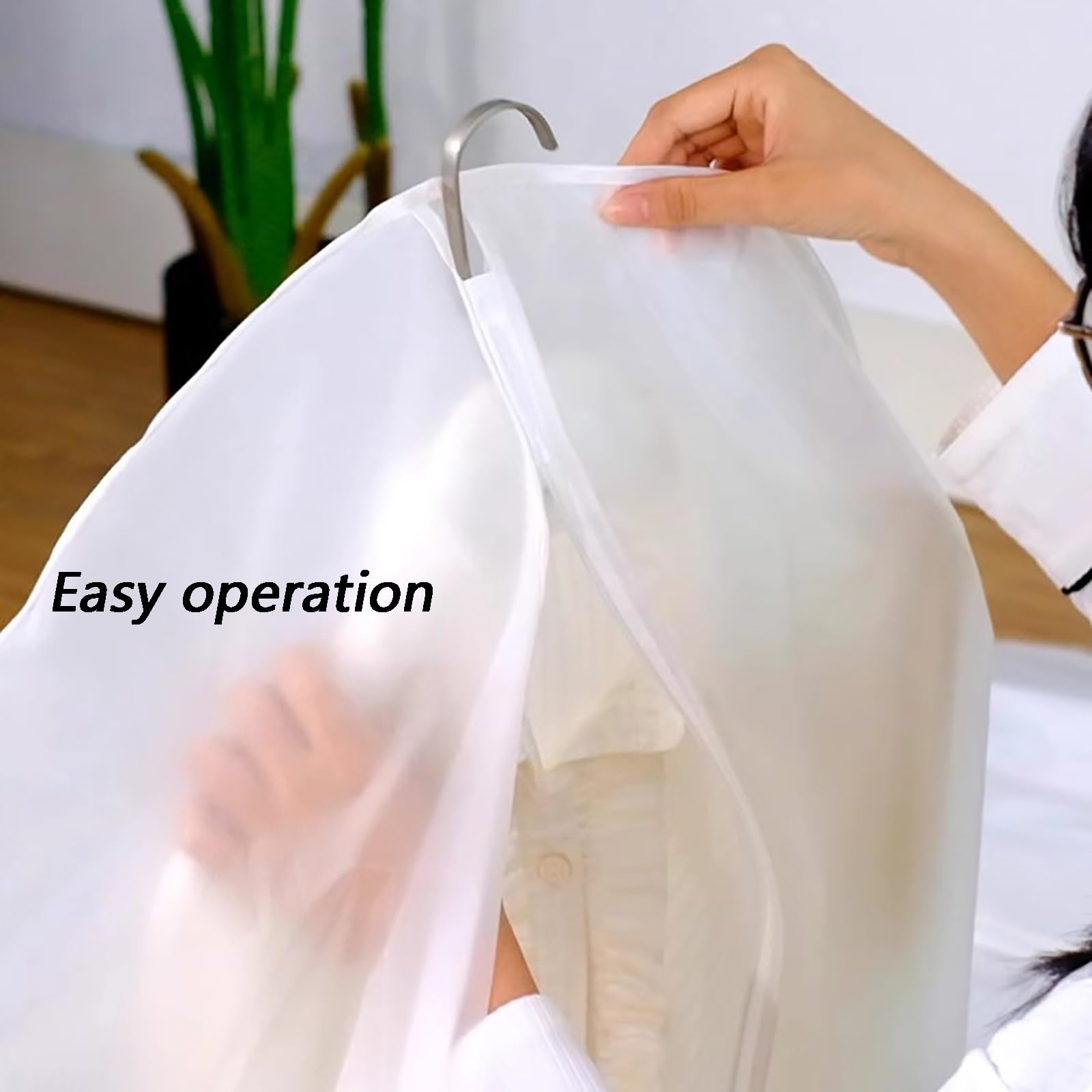 Funda para Perchas, Paquete de 10 Fundas for Ropa con Cremallera, Ahorro Espacio, adecuadas for Abrigos, Vestidos y Chaquetas(60 * 100cm/24 * 39in)