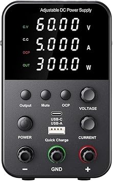 DC Power Supply Variable 30V 10A Power Supply with Encoder Adjustment KnobOutput Adjustable Power Supply Color BPS 60V 5A-B