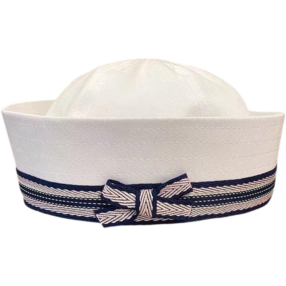Tsffae Sailor Hat， Navy Yacht Hat with Sweet Bow Sail Hat for Costume Accessory Adult Women Simple Style Halloween Party Caps