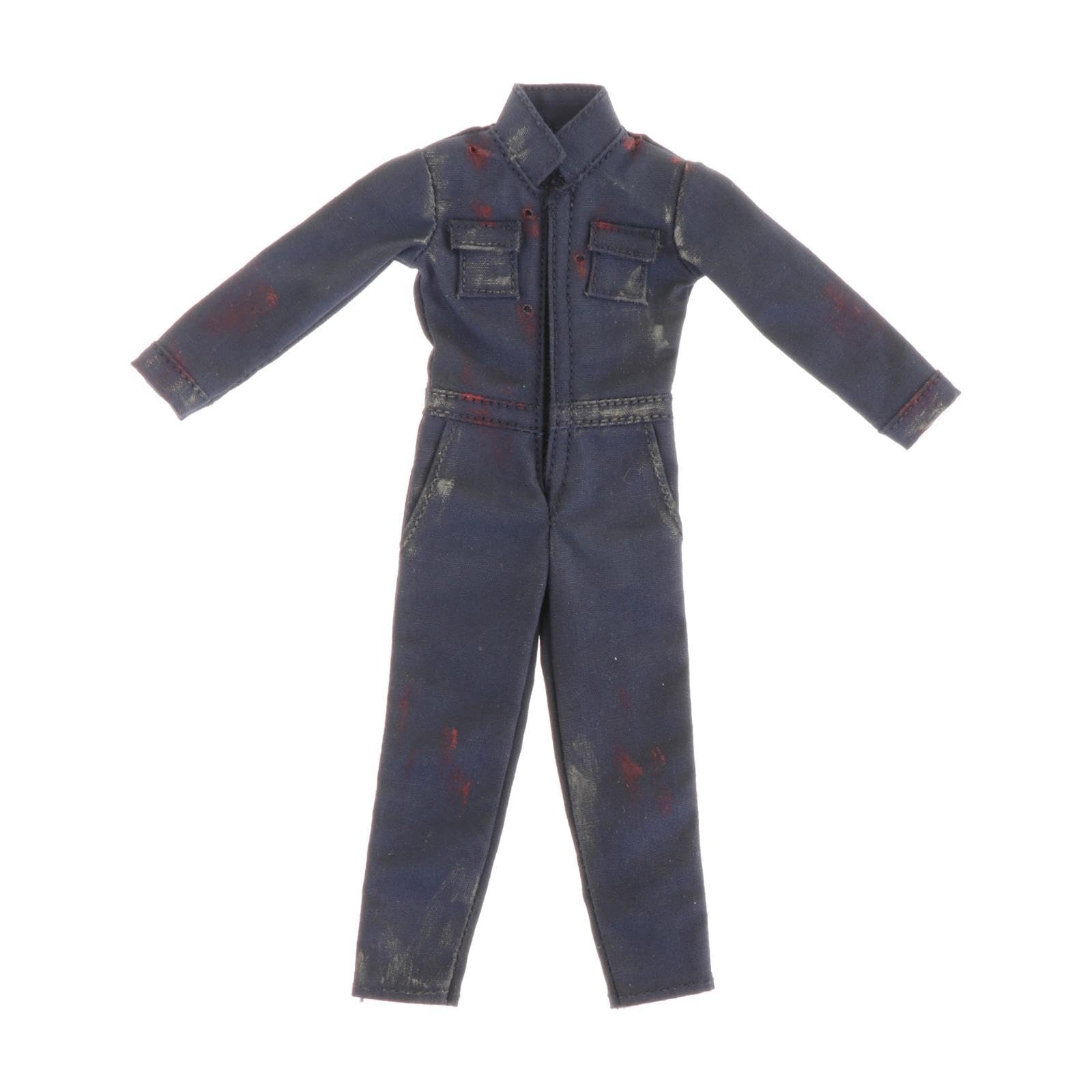 MEYZJRC Male Action Figure Doll Clothing Jumpsuit 1/12 Scale Outfits Accessories Cloth Material Suitable for 6inch Figures And Collectible Display, blue