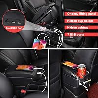 ZWPARTS Toyota Aygo X 2022 Kartámasz 7 USB Töltőporttal, Fekete Bőr Középkonzol 5