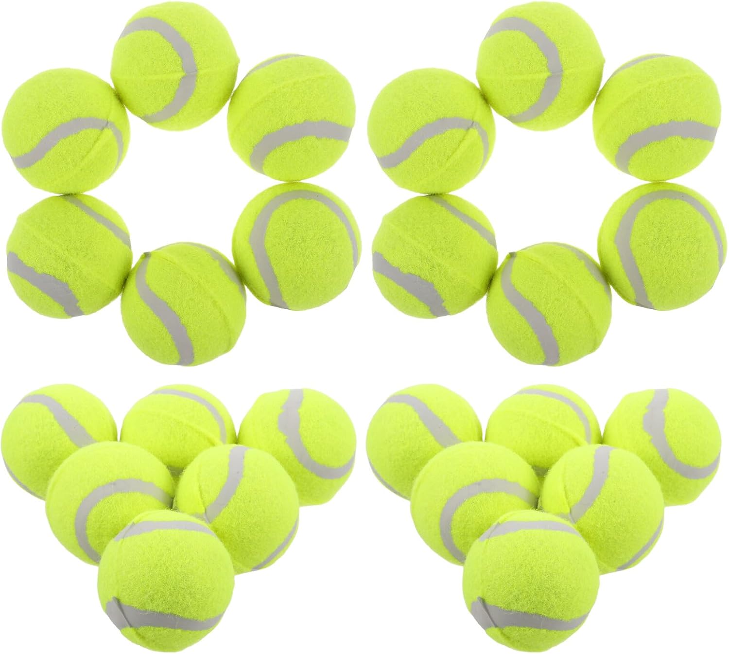 Luxshiny 22pcs Dog Tennis Balls for Large Medium Small Dogs, Sturdy Rubber Chew, Interactive Exercise Balls for Fetch and Play, Yellow Squeaky Training Pet
