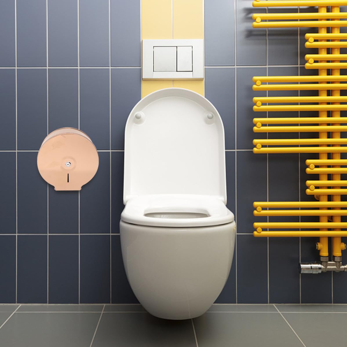 Moderner Runder Rollenpapierhalter aus Edelstahl für Badezimmer und Toilette Rostfrei Wasserabweisend Stilvoll und Platzsparend