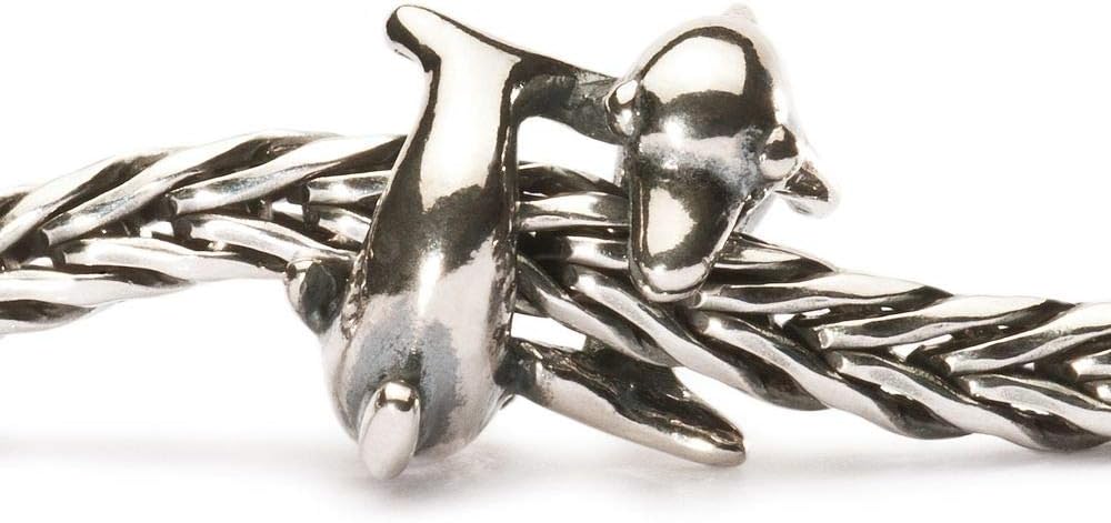 TROLLBEADS Playing Dolphins Bead - Sterling Silver Dolphin Motif | Authentic Brand Bead | Silver 925 | Essence of Life Collection | Designed by Allan Bayer