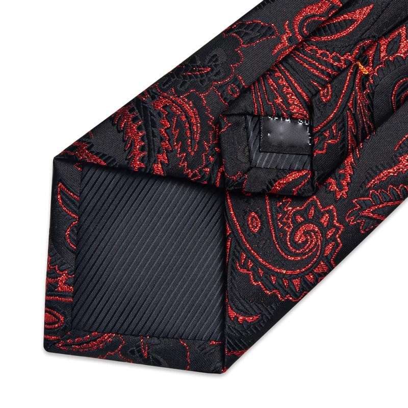 Set corbata hombre con pañuelo y gemelos miniatura 6