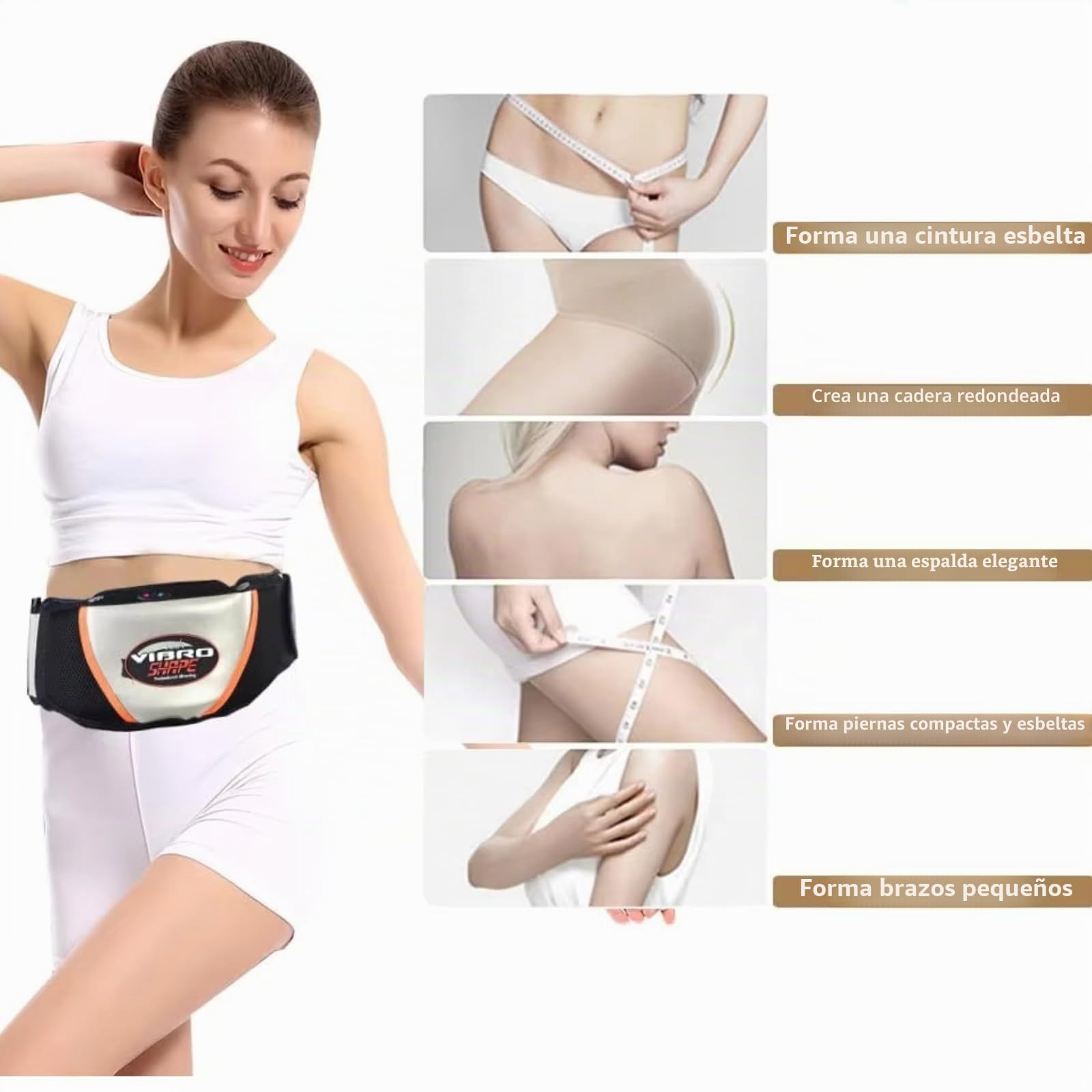 Cinturón de Masaje y Adelgazamiento con 5-Modo Cinturón Ajustable de 120cm para Tonificar Abdominales con Calor,Entrenador Muscular para Quemar Grasa Abdominal,Equipo de Fitness para Casa/Oficina para