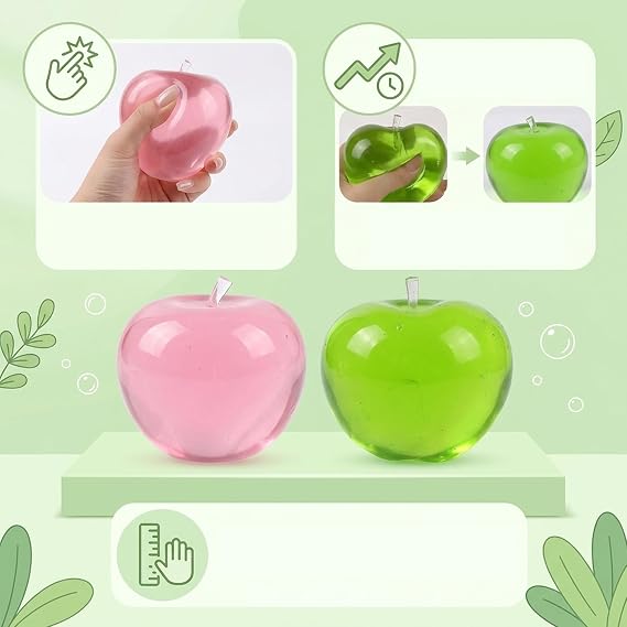 2 PCS Apple Ornaments, Jumbo Ornaments, Two Apple Ornaments in Pink and Green Colours
