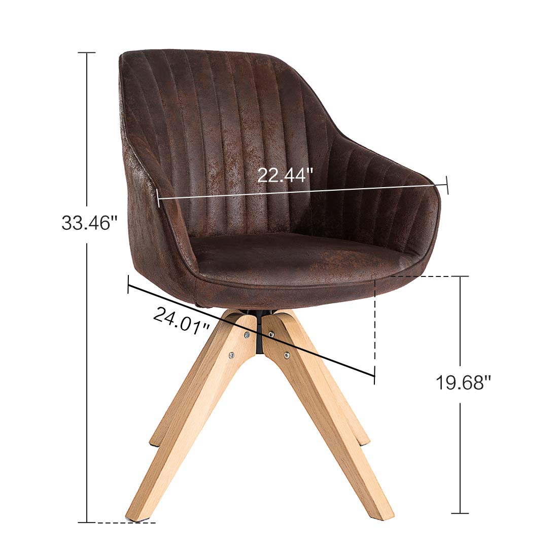 Buy BALIAA Swivel Accent Armchair with Pink Velour Fabric Stitching