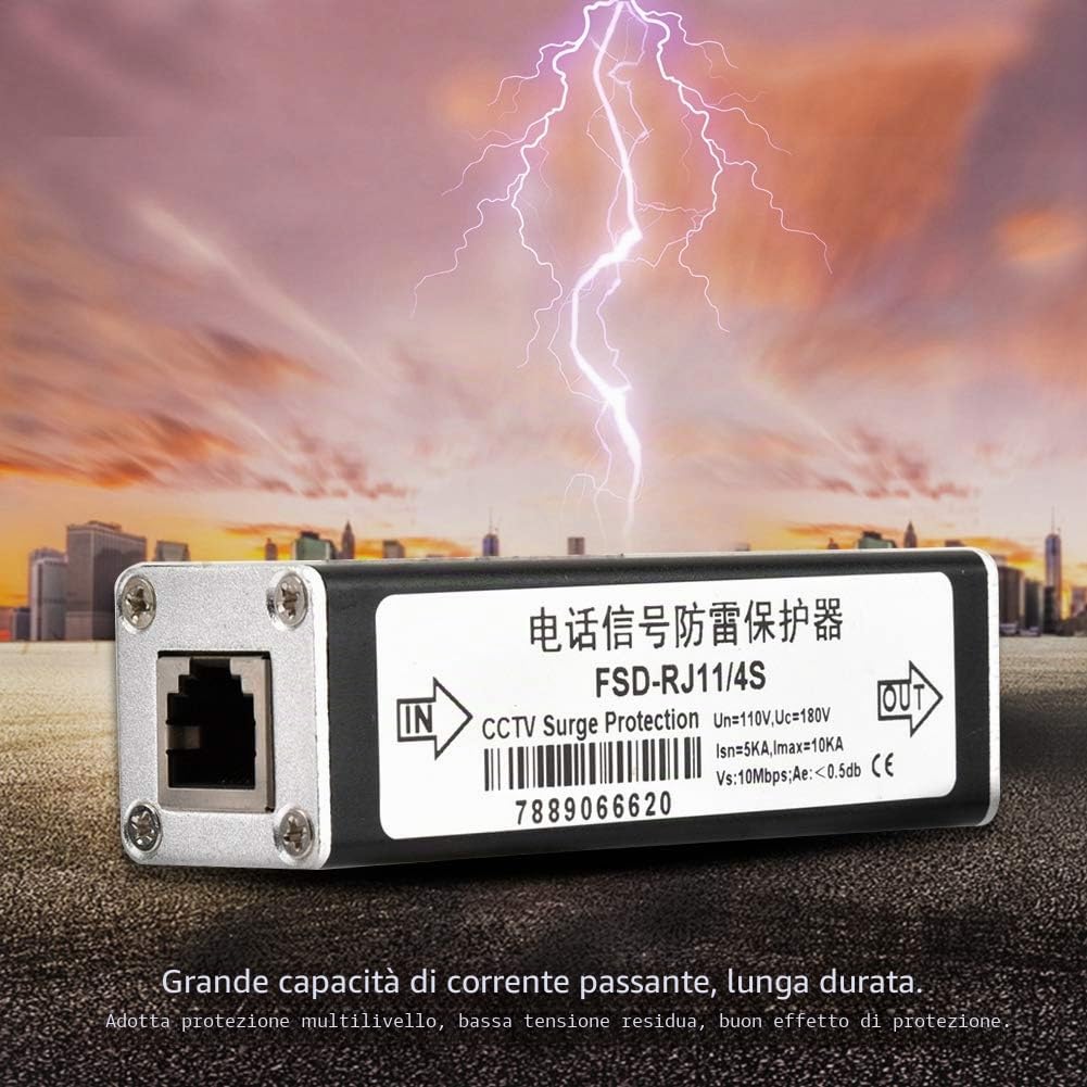 Protezione da sovratensione del Fax Telefonico RJ11, Dispositivo di Protezione contro il parafulmine, Protezione da sovratensione dei Dati Audio Protezione da Sovractensione Semplice 110V
