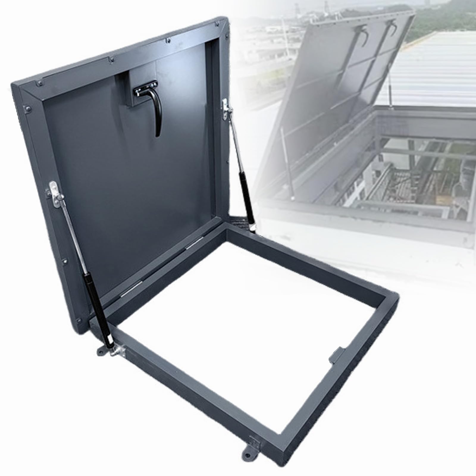 Fenetre de toit plat avec verin pour acces sous sol facile et securise