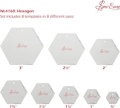 Sew Easy Patchwork Mini Hexagon Template Set