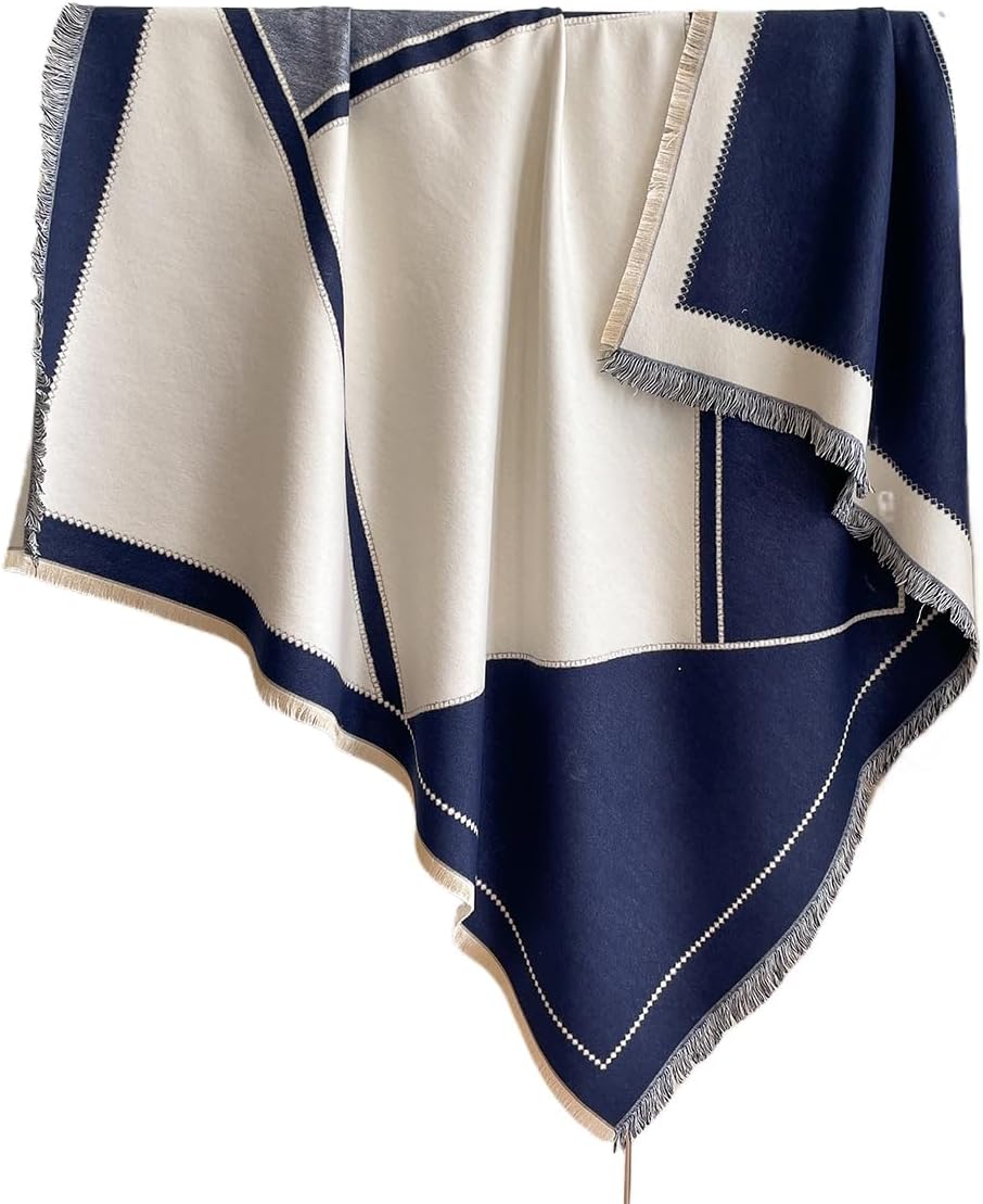 Autumn and winter scarves women's imitation cashmere square scarf thickened warm shawls suitable for commuting